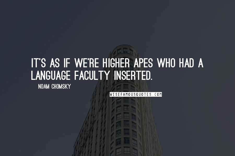 Noam Chomsky Quotes: It's as if we're higher apes who had a language faculty inserted.