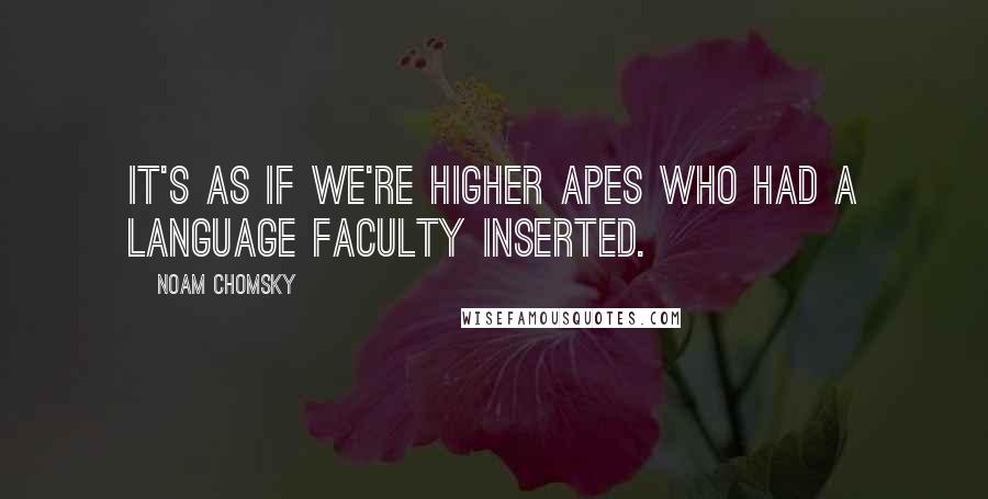 Noam Chomsky Quotes: It's as if we're higher apes who had a language faculty inserted.