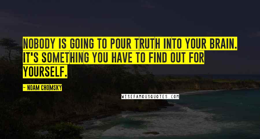 Noam Chomsky Quotes: Nobody is going to pour truth into your brain. It's something you have to find out for yourself.