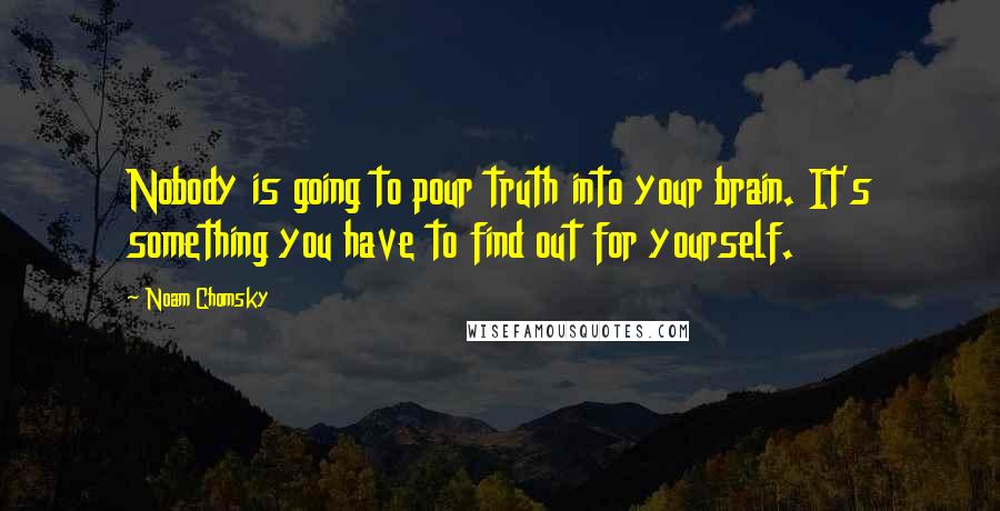 Noam Chomsky Quotes: Nobody is going to pour truth into your brain. It's something you have to find out for yourself.