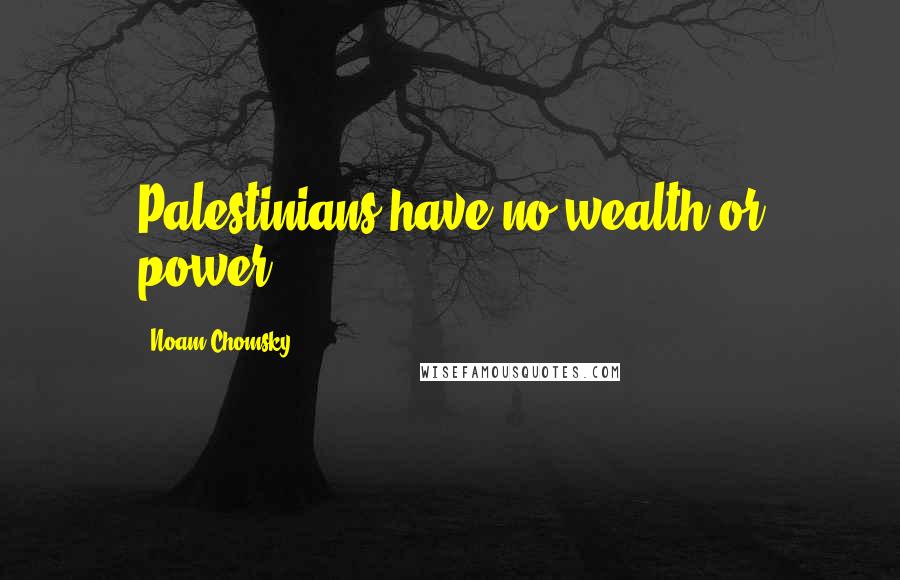 Noam Chomsky Quotes: Palestinians have no wealth or power.