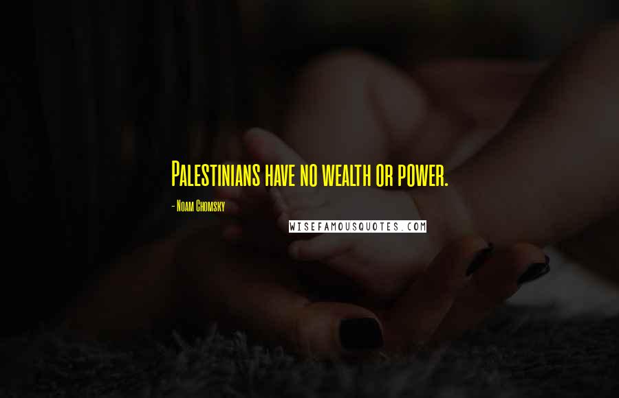 Noam Chomsky Quotes: Palestinians have no wealth or power.