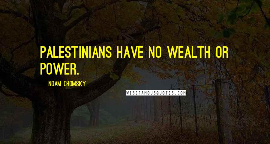 Noam Chomsky Quotes: Palestinians have no wealth or power.