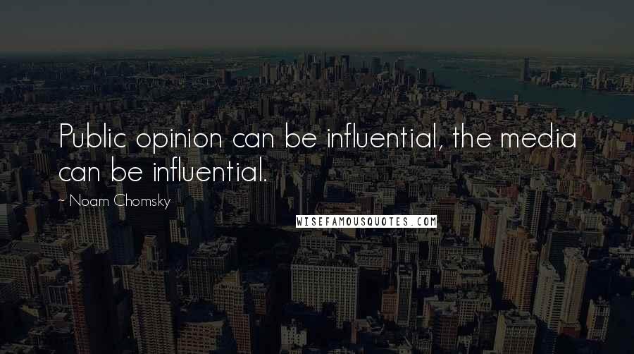 Noam Chomsky Quotes: Public opinion can be influential, the media can be influential.