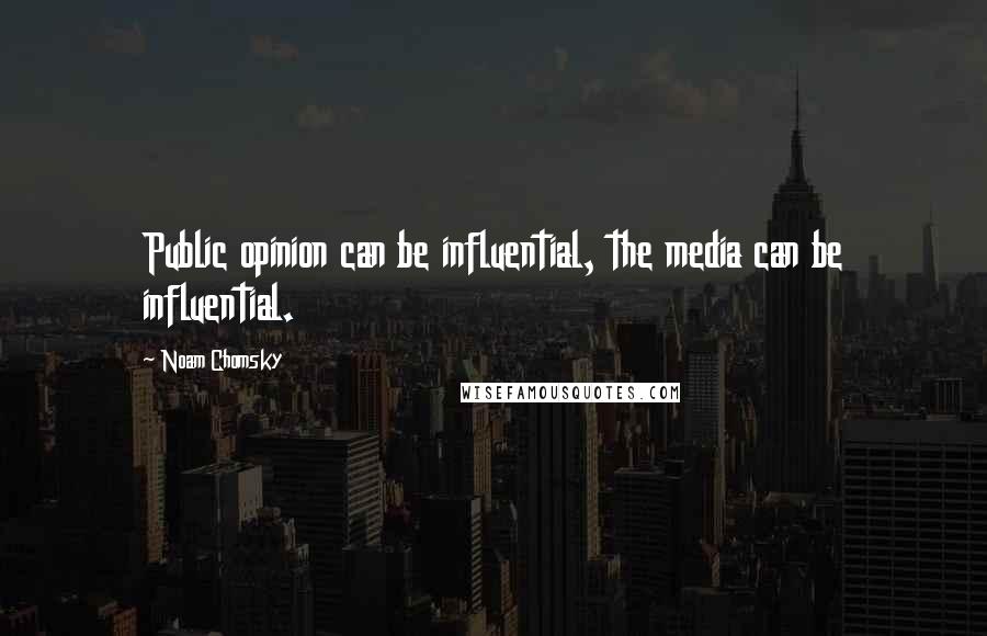 Noam Chomsky Quotes: Public opinion can be influential, the media can be influential.