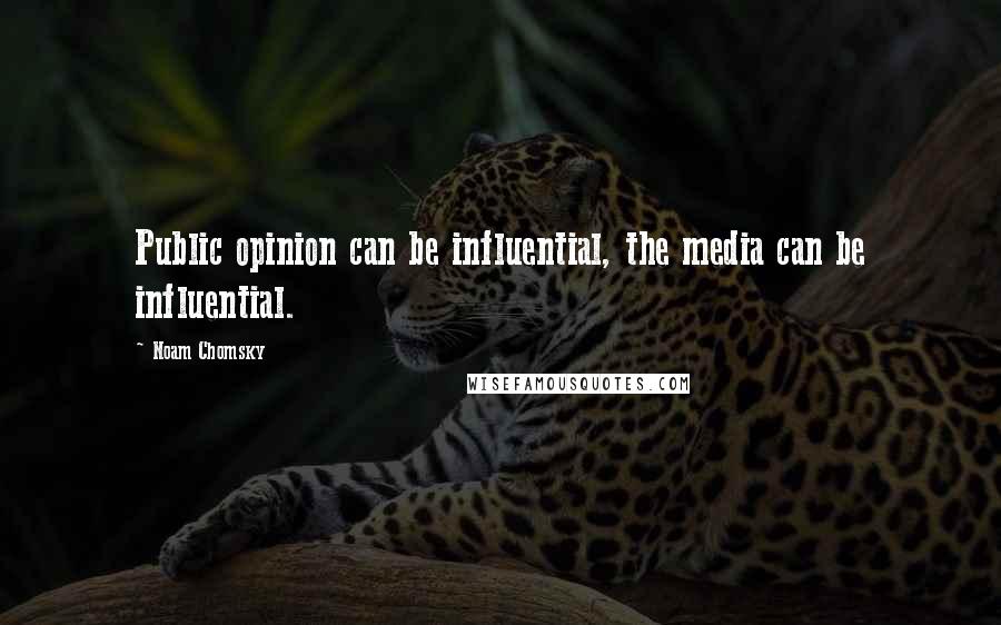 Noam Chomsky Quotes: Public opinion can be influential, the media can be influential.