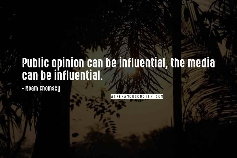 Noam Chomsky Quotes: Public opinion can be influential, the media can be influential.
