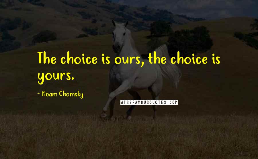 Noam Chomsky Quotes: The choice is ours, the choice is yours.