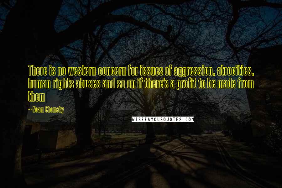 Noam Chomsky Quotes: There is no western concern for issues of aggression, atrocities, human rights abuses and so on if there's a profit to be made from them