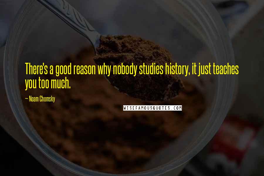 Noam Chomsky Quotes: There's a good reason why nobody studies history, it just teaches you too much.