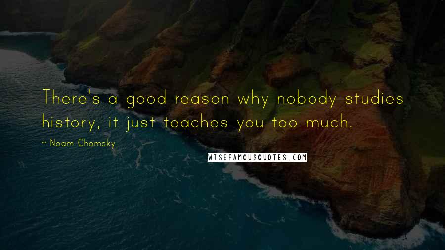 Noam Chomsky Quotes: There's a good reason why nobody studies history, it just teaches you too much.