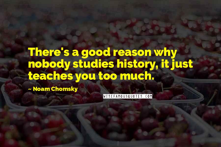 Noam Chomsky Quotes: There's a good reason why nobody studies history, it just teaches you too much.