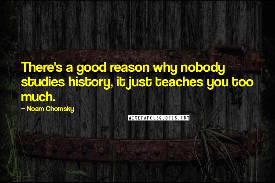 Noam Chomsky Quotes: There's a good reason why nobody studies history, it just teaches you too much.