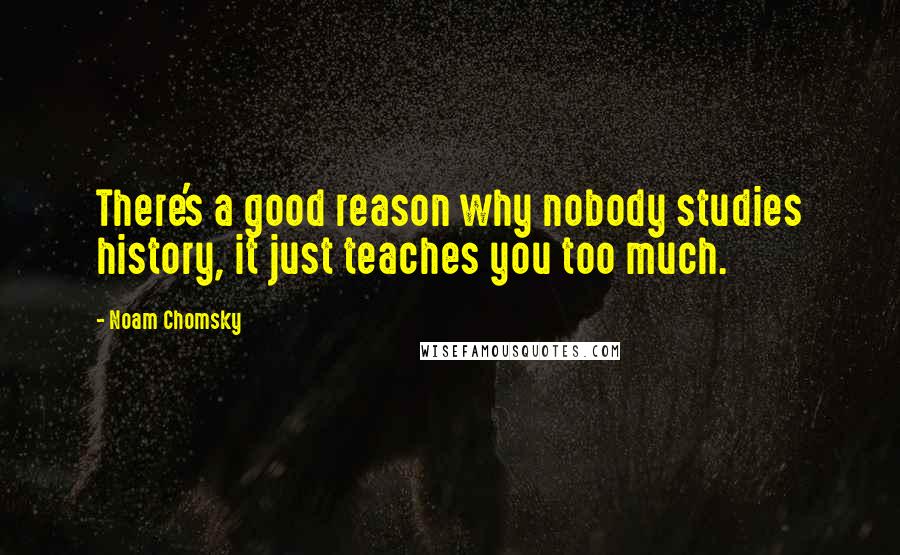 Noam Chomsky Quotes: There's a good reason why nobody studies history, it just teaches you too much.