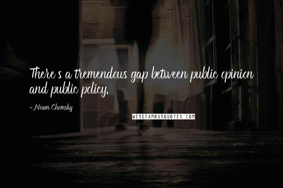 Noam Chomsky Quotes: There's a tremendous gap between public opinion and public policy.