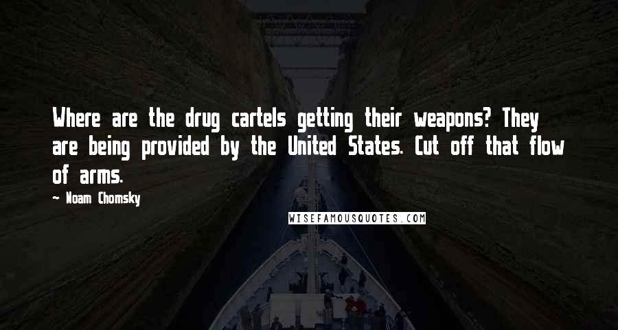 Noam Chomsky Quotes: Where are the drug cartels getting their weapons? They are being provided by the United States. Cut off that flow of arms.