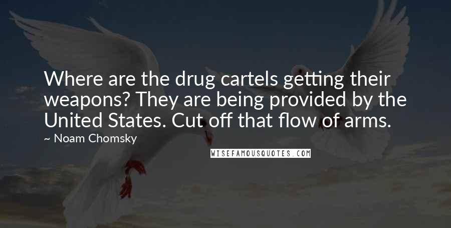 Noam Chomsky Quotes: Where are the drug cartels getting their weapons? They are being provided by the United States. Cut off that flow of arms.
