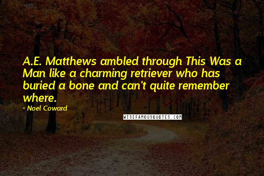 Noel Coward Quotes: A.E. Matthews ambled through This Was a Man like a charming retriever who has buried a bone and can't quite remember where.