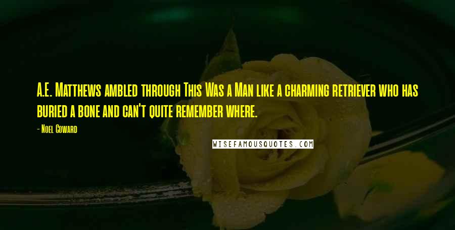 Noel Coward Quotes: A.E. Matthews ambled through This Was a Man like a charming retriever who has buried a bone and can't quite remember where.