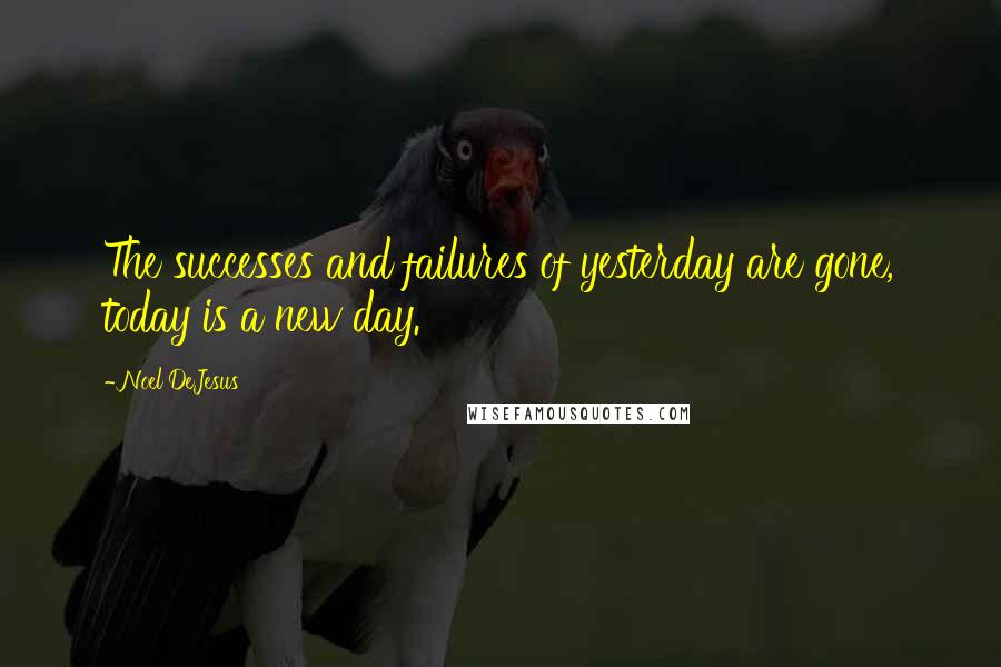 Noel DeJesus Quotes: The successes and failures of yesterday are gone, today is a new day.