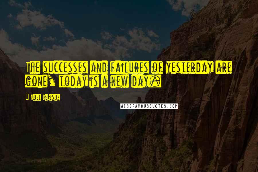 Noel DeJesus Quotes: The successes and failures of yesterday are gone, today is a new day.