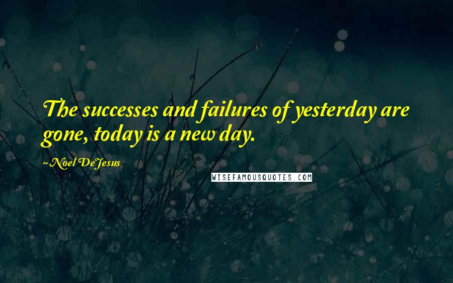 Noel DeJesus Quotes: The successes and failures of yesterday are gone, today is a new day.