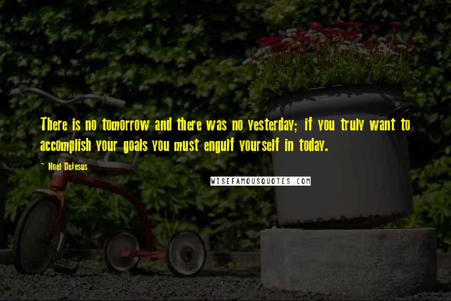 Noel DeJesus Quotes: There is no tomorrow and there was no yesterday; if you truly want to accomplish your goals you must engulf yourself in today.