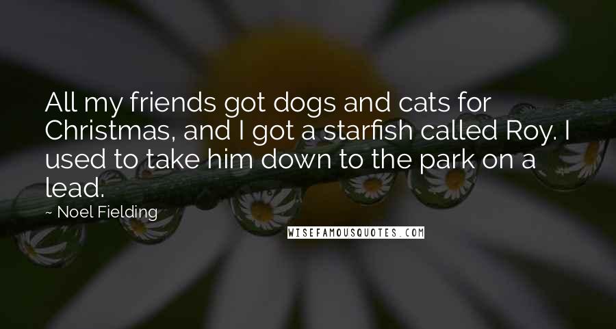 Noel Fielding Quotes: All my friends got dogs and cats for Christmas, and I got a starfish called Roy. I used to take him down to the park on a lead.