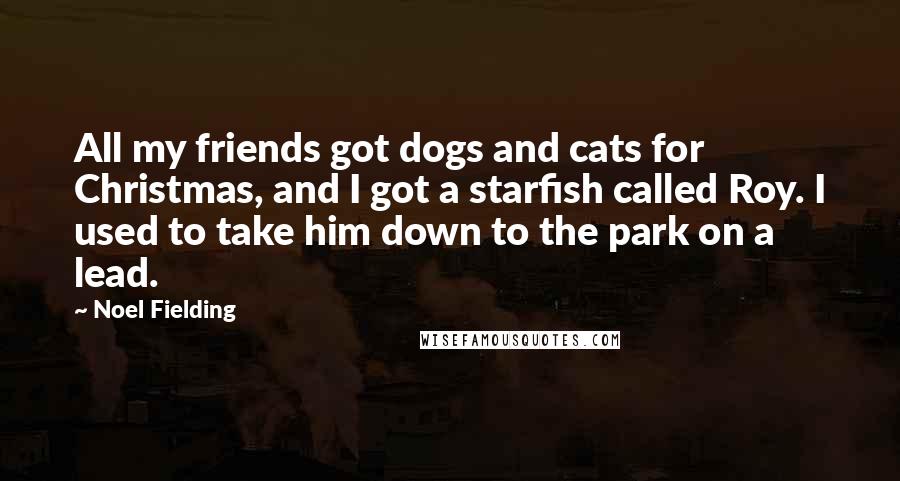 Noel Fielding Quotes: All my friends got dogs and cats for Christmas, and I got a starfish called Roy. I used to take him down to the park on a lead.