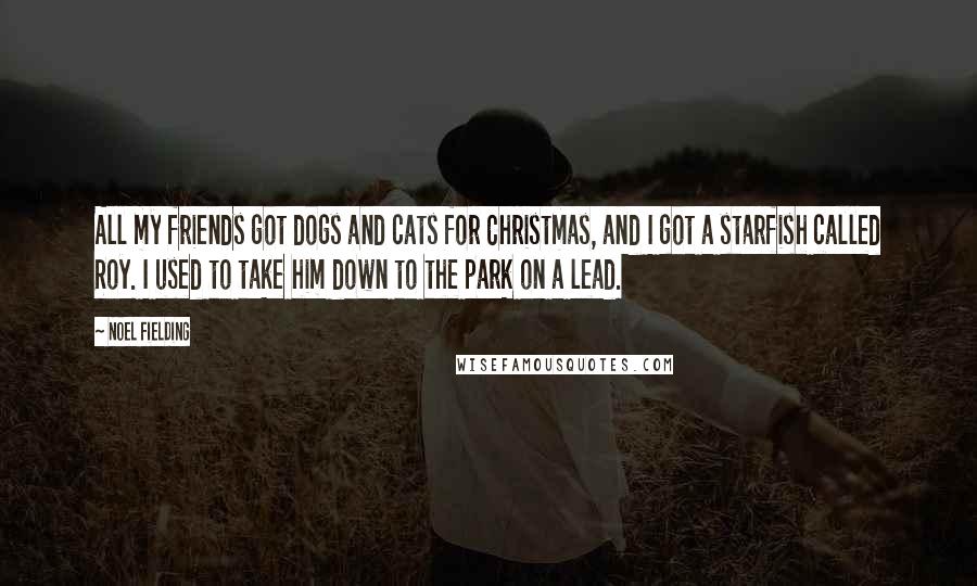 Noel Fielding Quotes: All my friends got dogs and cats for Christmas, and I got a starfish called Roy. I used to take him down to the park on a lead.