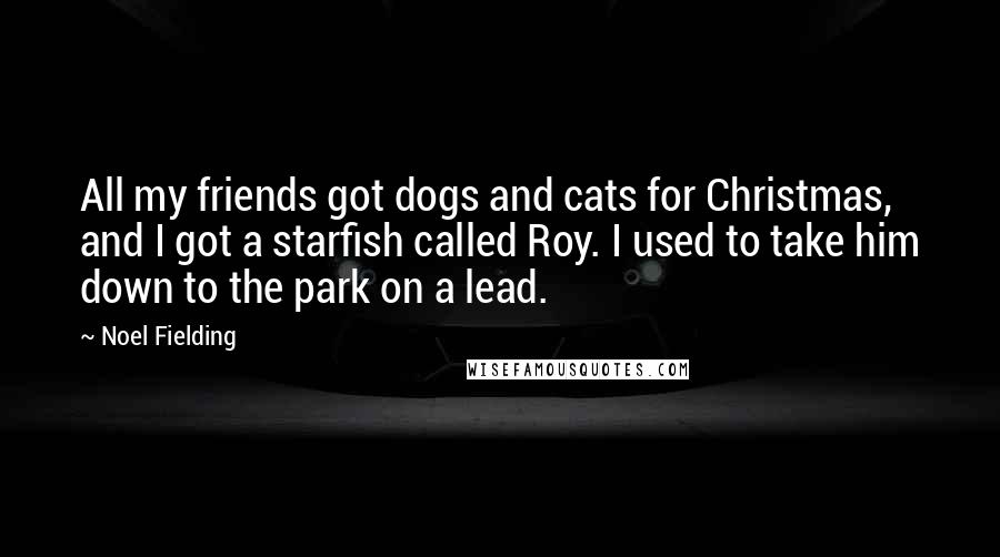 Noel Fielding Quotes: All my friends got dogs and cats for Christmas, and I got a starfish called Roy. I used to take him down to the park on a lead.