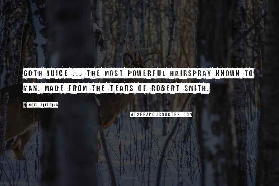 Noel Fielding Quotes: Goth Juice ... The most powerful hairspray known to man. Made from the tears of Robert Smith.