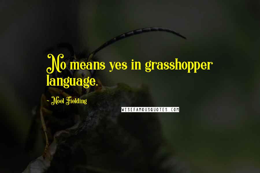 Noel Fielding Quotes: No means yes in grasshopper language.