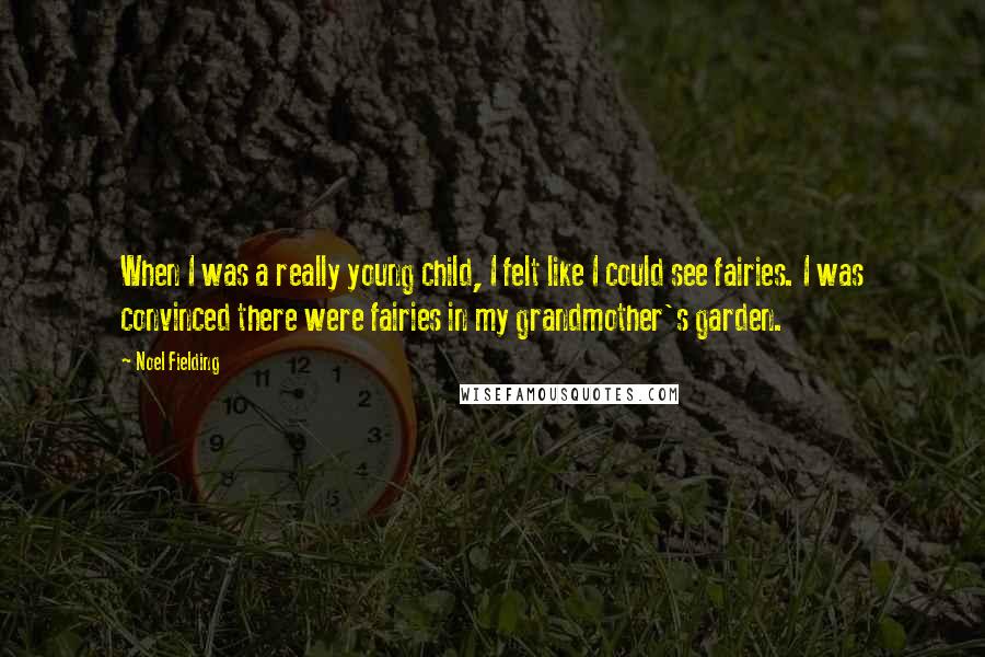 Noel Fielding Quotes: When I was a really young child, I felt like I could see fairies. I was convinced there were fairies in my grandmother's garden.