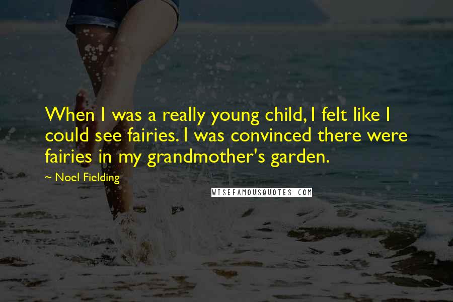 Noel Fielding Quotes: When I was a really young child, I felt like I could see fairies. I was convinced there were fairies in my grandmother's garden.