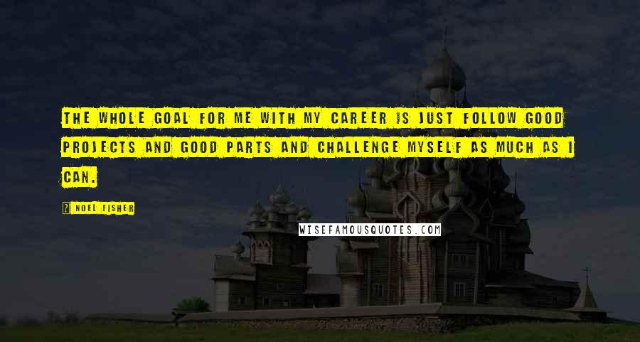 Noel Fisher Quotes: The whole goal for me with my career is just follow good projects and good parts and challenge myself as much as I can.