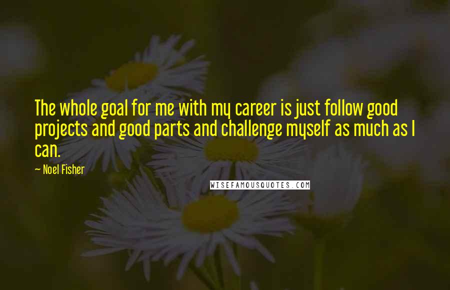 Noel Fisher Quotes: The whole goal for me with my career is just follow good projects and good parts and challenge myself as much as I can.