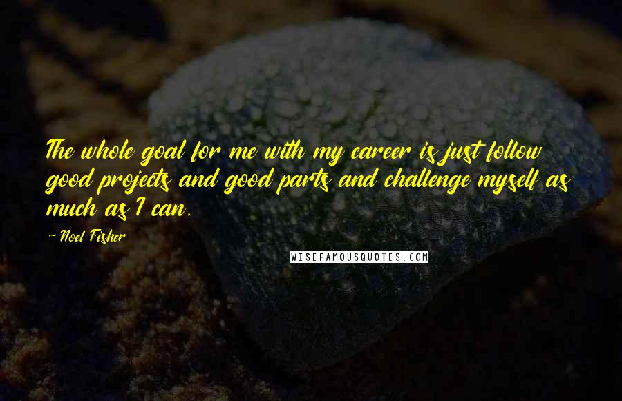 Noel Fisher Quotes: The whole goal for me with my career is just follow good projects and good parts and challenge myself as much as I can.