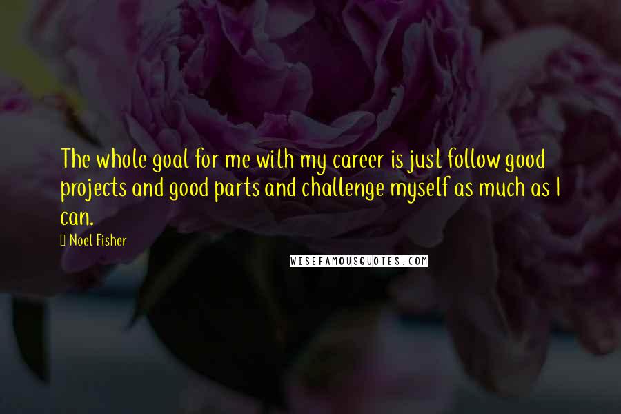 Noel Fisher Quotes: The whole goal for me with my career is just follow good projects and good parts and challenge myself as much as I can.