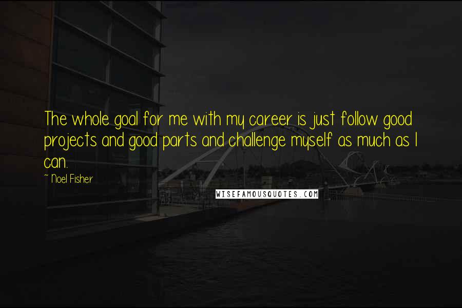 Noel Fisher Quotes: The whole goal for me with my career is just follow good projects and good parts and challenge myself as much as I can.