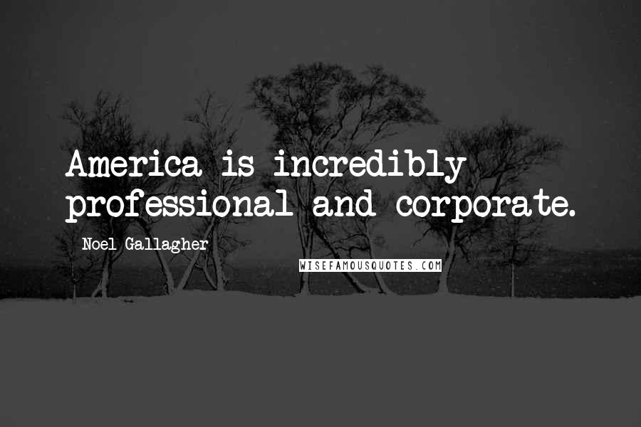 Noel Gallagher Quotes: America is incredibly professional and corporate.