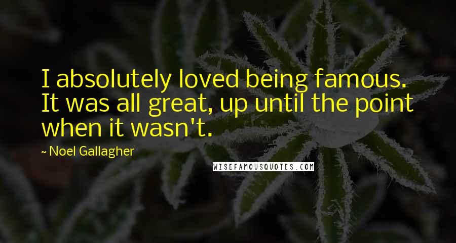 Noel Gallagher Quotes: I absolutely loved being famous. It was all great, up until the point when it wasn't.