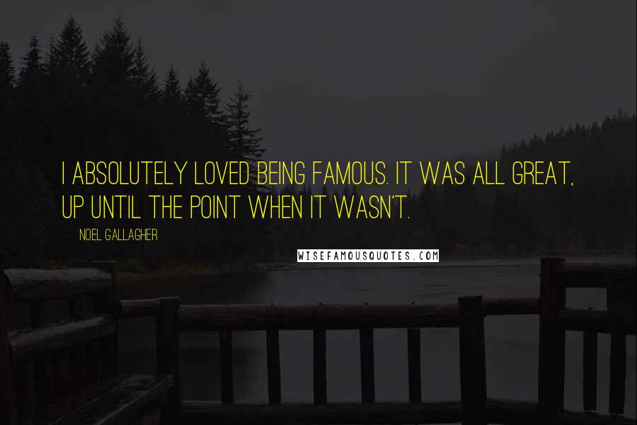 Noel Gallagher Quotes: I absolutely loved being famous. It was all great, up until the point when it wasn't.