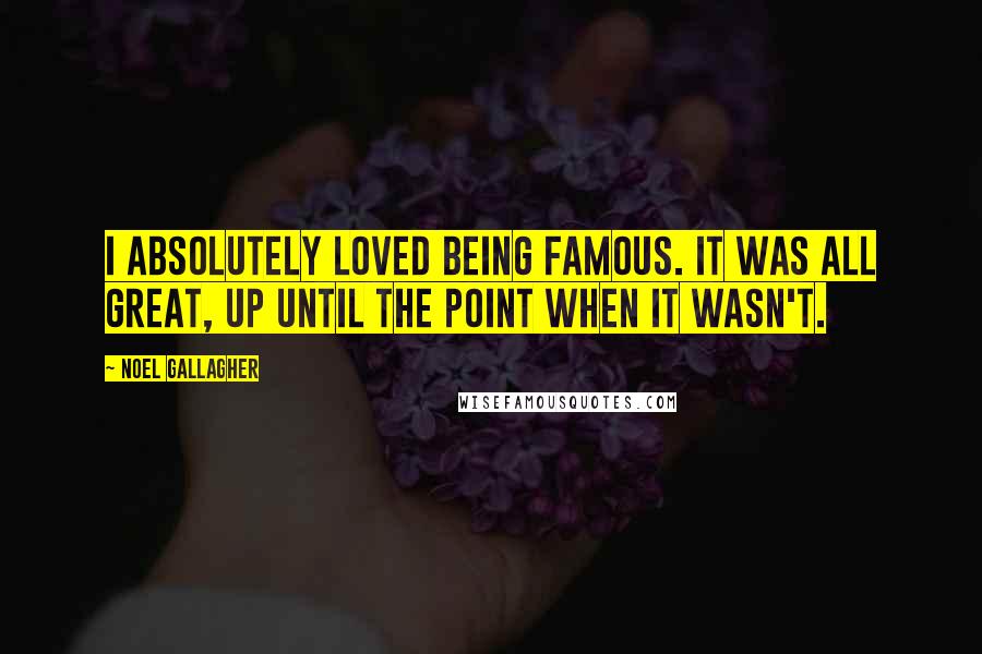 Noel Gallagher Quotes: I absolutely loved being famous. It was all great, up until the point when it wasn't.