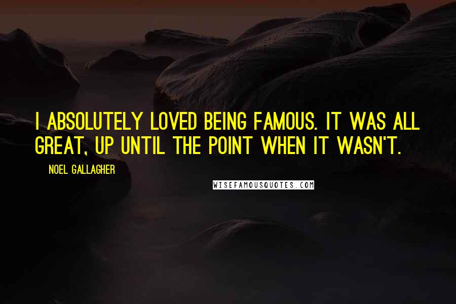 Noel Gallagher Quotes: I absolutely loved being famous. It was all great, up until the point when it wasn't.