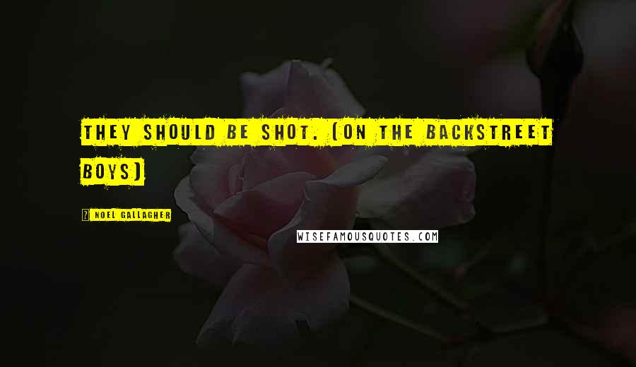 Noel Gallagher Quotes: They should be shot. (on the Backstreet Boys)