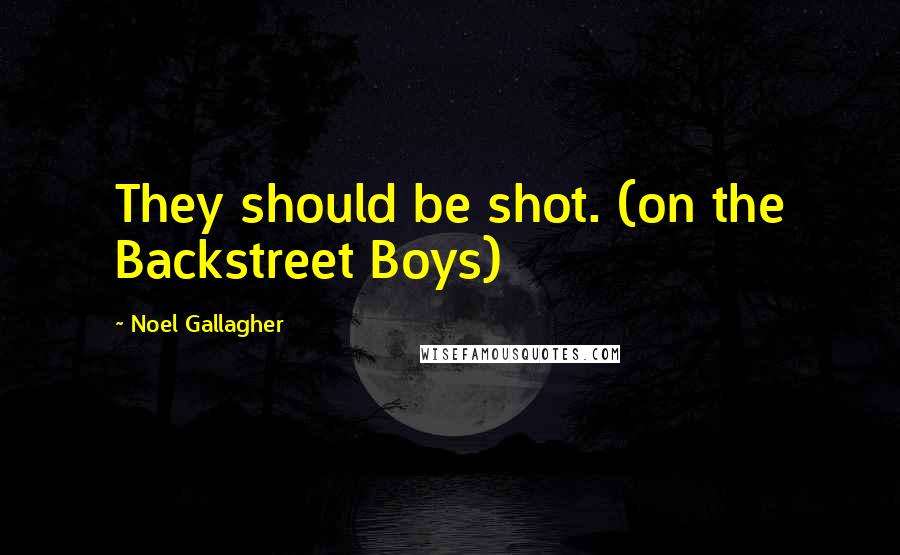 Noel Gallagher Quotes: They should be shot. (on the Backstreet Boys)