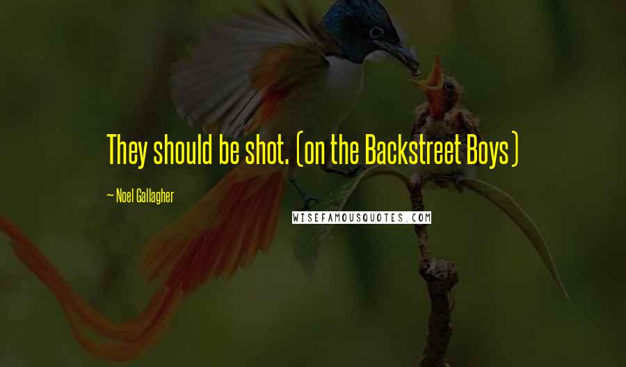Noel Gallagher Quotes: They should be shot. (on the Backstreet Boys)