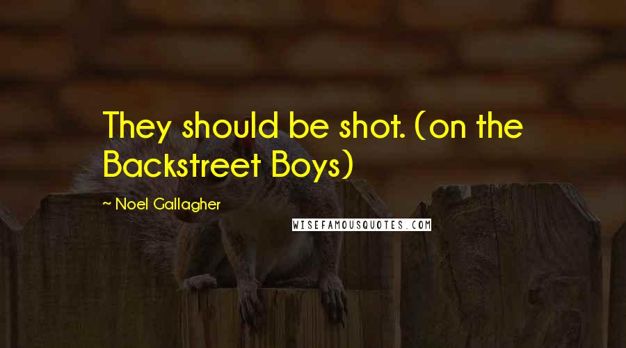 Noel Gallagher Quotes: They should be shot. (on the Backstreet Boys)