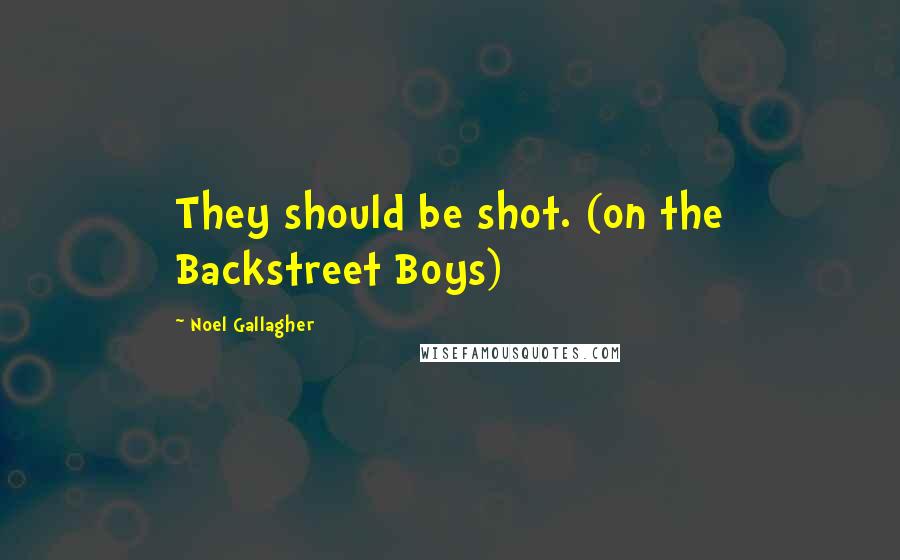 Noel Gallagher Quotes: They should be shot. (on the Backstreet Boys)